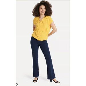 Betabrand Women's Sz Med Long Denim Straight Leg Pull On Yoga Jeans W0626IN